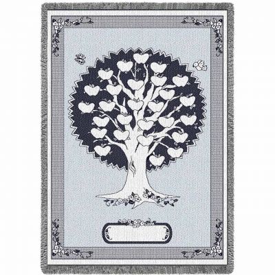 Monogram Tree Navy Blanket 48x69 inch - 666576001010 - 628-A
