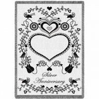 Silver Anniversary Blanket 48x69 inch