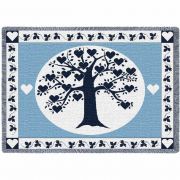 Family Tree Hearts Navy Blanket 48x69 inch