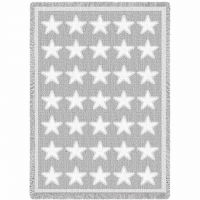Stars White Natural Mini Blanket 48x35 inch