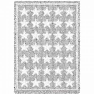 Stars White Natural Mini Blanket 48x35 inch - 666576031475 - 4533-A