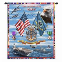 Navy Sea Power Wall Tapestry 26x34 inch