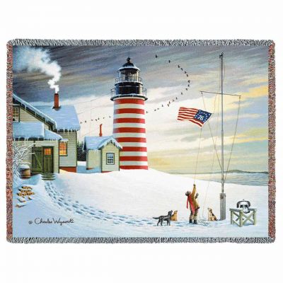 West Quoddy Lighthouse Blanket 54x70 inch - 666576717552 - 7107-T