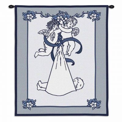 New Angel and Baby Boy Wall Tapestry 26x33 inch - 666576079958 - 3540-WH