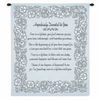 Wedding Embroidery Silver Wall Tapestry 26x32 inch