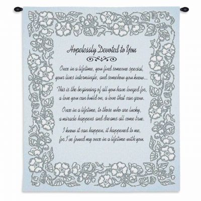 Wedding Embroidery Silver Wall Tapestry 26x32 inch - 666576087854 - 3840-WH
