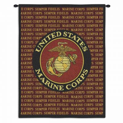 Semper Fi Marine Corp Wall Tapestry 26x34 inch - 666576033660 - 282-WH