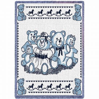 Bears Blue Mini Blanket 48x35 inch - 666576114963 - 5327-A