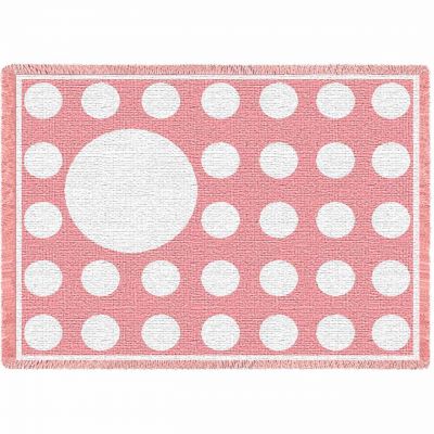 Polka Dots Pink Small Blanket 48x35 inch - 666576106449 - 5197-A