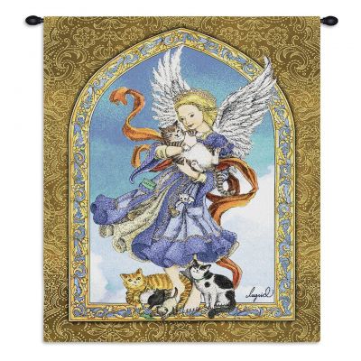 Angel and Cats Wall Tapestry 26x34 inch - 666576104667 - 5112-WH