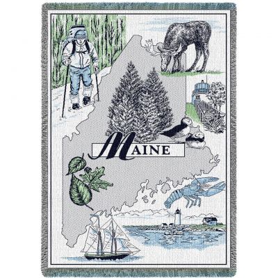 Maine Afghan Blanket 48x69 inch - 666576000310 - ME-A