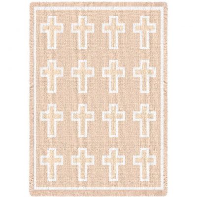 Cross Natural Mini Blanket 48x35 inch - 666576018940 - 4538-A