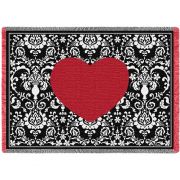 Damask Heart Blanket 69x48 inch
