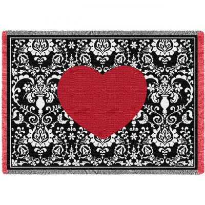 Damask Heart Blanket 69x48 inch - 666576115649 - 5517-A