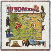 Wyoming State Small Blanket 54x54 inch