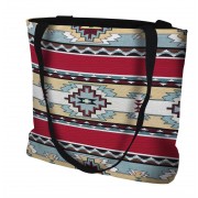 Rimrock Red Hand Finished Large Woven Tote or Shoulder Bag with Magnetic Clasp 100% Cotton Double Sided Made in USA by Artisan Textile Mill