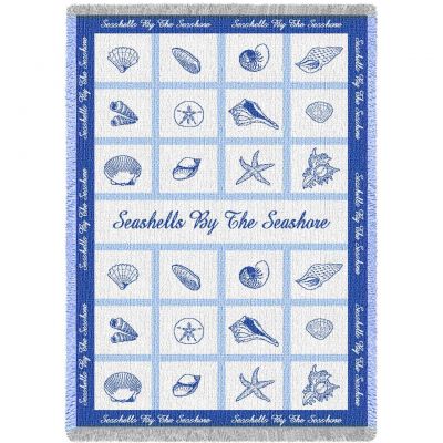 Seashells by te Seashore Blanket 48x69 inch - 666576114970 - 203-A