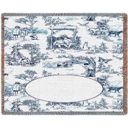 Childhood Toile Blue Mini Blanket 34x53 inch
