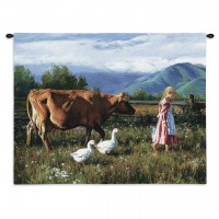 Morning Walk Wall Tapestry 34x26 inch