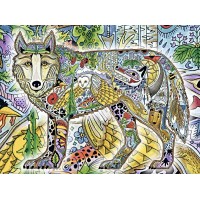 Wolf Blanket by Artist Sue Coccia 70x54 inch