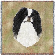 Japanese Chin by Robert May Lap Square Blanket