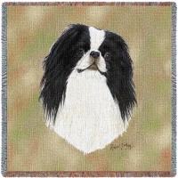 Japanese Chin by Robert May Lap Square Blanket