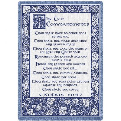 Ten Commandments Natural Blanket 48x69 inch - 666576048985 - 1884-A