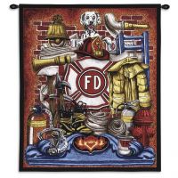 Fireman Pride Wall Tapestry 26x32 inch