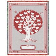 Monogram Tree Cranberry Blanket 48x69 inch