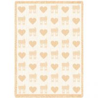 Heart and House Natural Blanket 48x69 inch