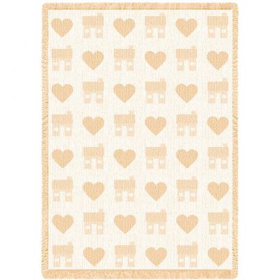 Heart and House Natural Blanket 48x69 inch - 666576213585 - 135-A