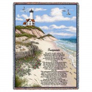 - Jesus Footprints in the Sand Woven Large Soft Comforting Throw Blanket With Artistic Textured Design Cotton USA 72x54
