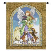 Angel and Dogs Wall Tapestry 26x34 inch