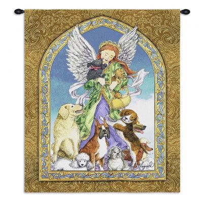 Angel and Dogs Wall Tapestry 26x34 inch - 666576104629 - 5113-WH