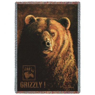 Shadow Beast Grizzly Bear Blanket 54x70 inch - 666576715790 - 7155-T