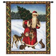 Father Christmas Red Wall Tapestry 26x34 inch