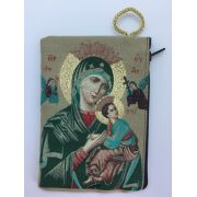 Small Rosary Pouch -Madonna Caressing The Child Jesus (3" x 4")