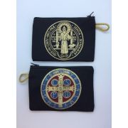 Small Rosary Pouch -St. Benedict Medal (3" x 4")