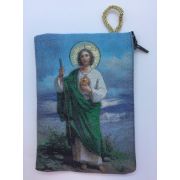 Small Rosary Pouch -St. Jude (3" x 4")