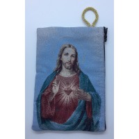 Small Rosary Pouch -Sacred Heart of Jesus (3" x 4")