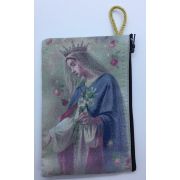 Small Rosary Pouch -Mystic Rose (3" x 4")