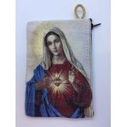Small Rosary Pouch -Sacred Heart of Mary (3" x 4")