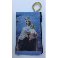 Small Rosary Pouch Our Lady of Mount Carmel (3" x 4")