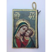 Medium Rosary Pouch -Madonna Caressing Christ Child (4" x 6")