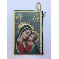 Medium Rosary Pouch -Madonna Caressing Christ Child (4" x 6")