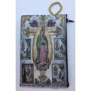 Medium Rosary Pouch -Our Lady of Guadalupe with Retablos (4" x 6")