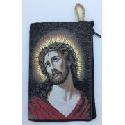 Small Rosary Pouch -Jesus with Crown of Thorns (3" x 4")