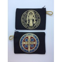 Medium Rosary Pouch -St. Benedict Medal (4" x 6") Medium Rosary Pouch -St. Benedict Medal (4" x 6")