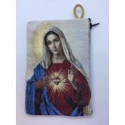 Medium Rosary Pouch -Sacred Heart of Mary (4" x 6")