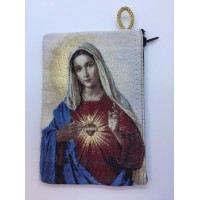 Medium Rosary Pouch -Sacred Heart of Mary (4" x 6") Medium Rosary Pouch -Sacred Heart of Mary (4" x 6")
